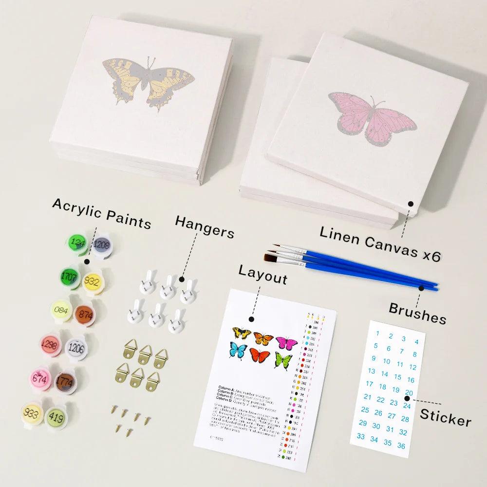 Butterflies Mini Paint By Numbers Set