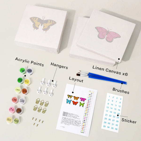 Butterflies Mini Paint By Numbers Set