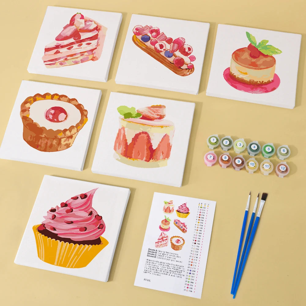 Pastries Mini Paint By Numbers Set