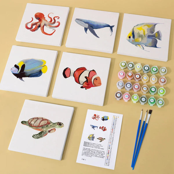 Underwater Creatures Mini Paint By Numbers Set