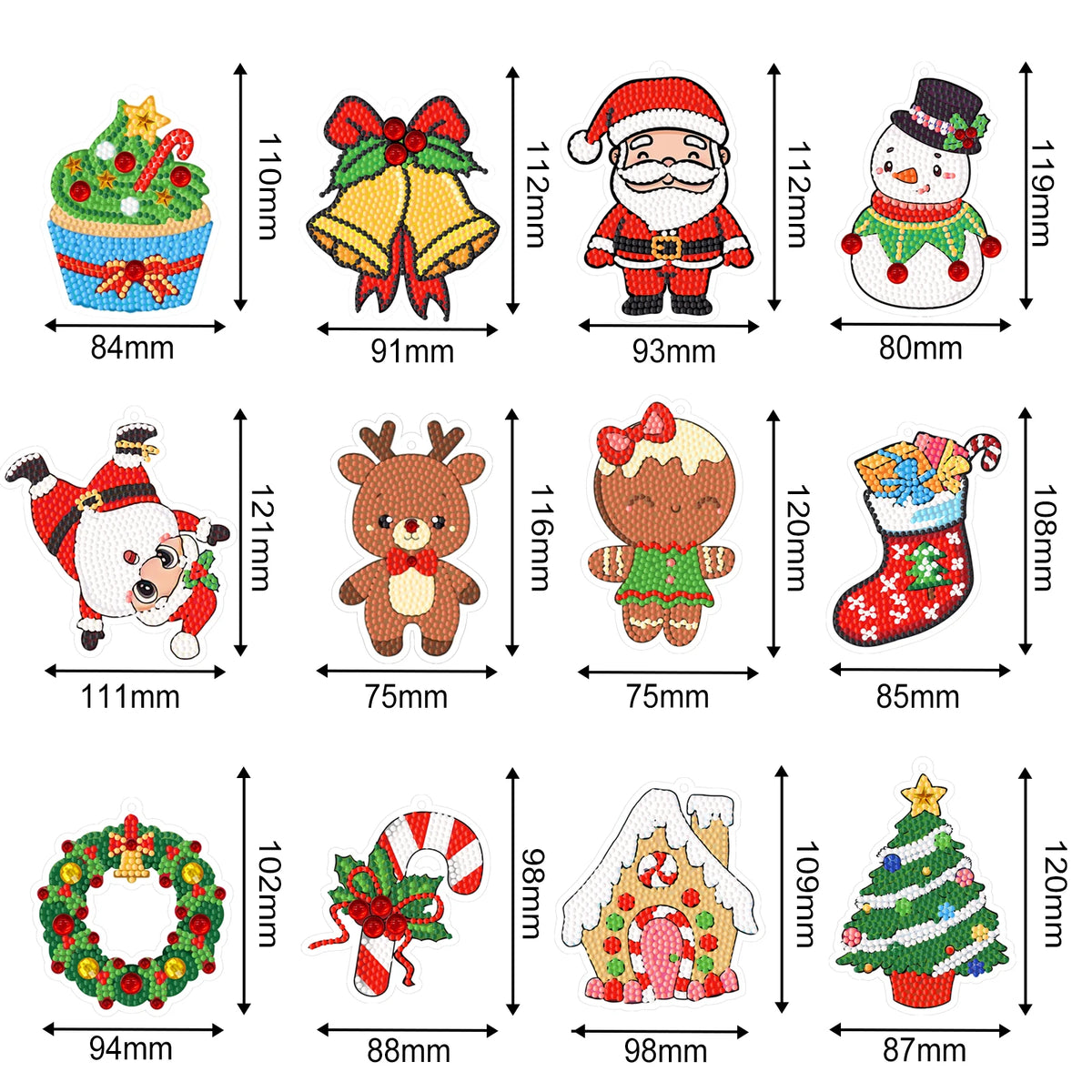 5D Diamond Greeting Cards With Hanging Decorations Set