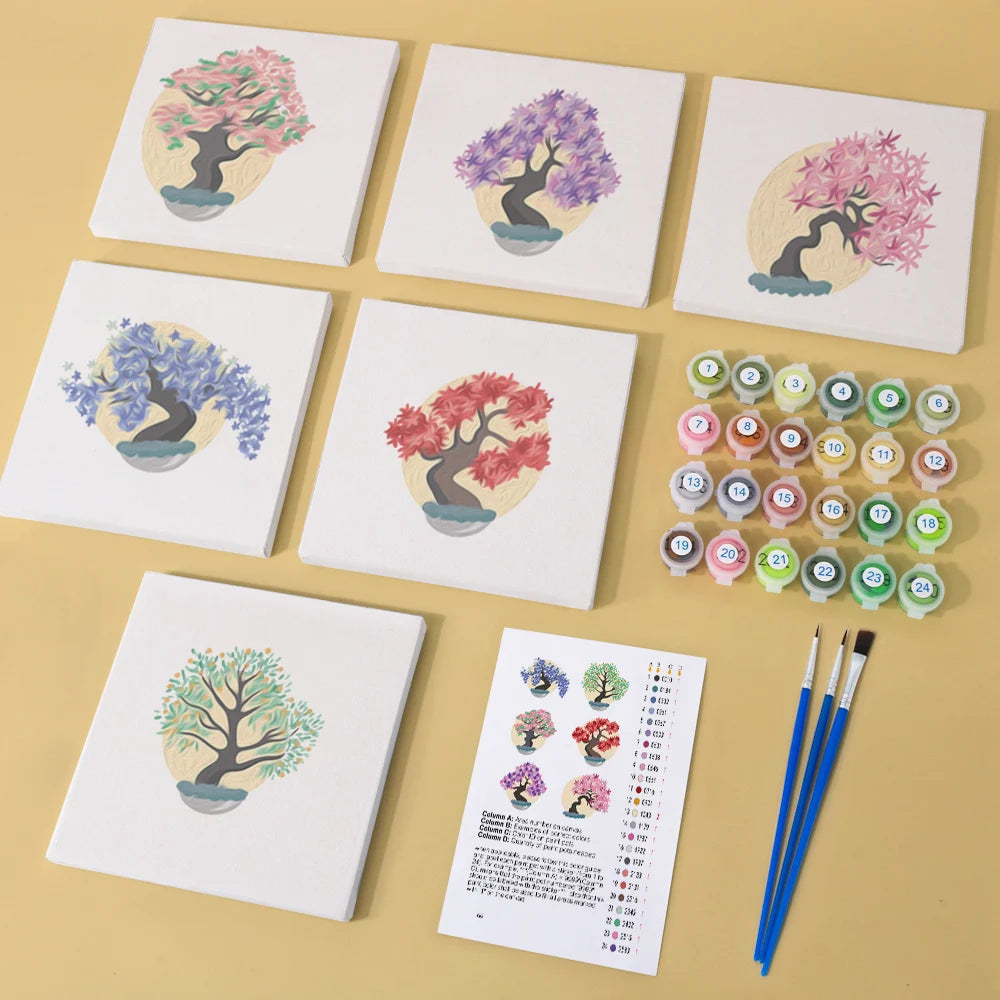 Tree Landscape Mini Paint By Numbers Set