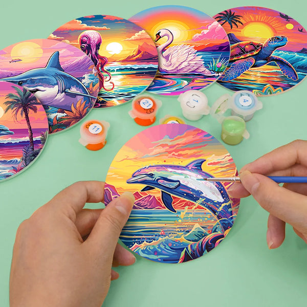 Sea Landscape Paint By Numbers Coaster Set