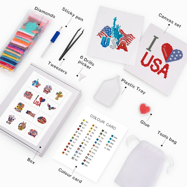 Love America Mini Diamond Painting Set