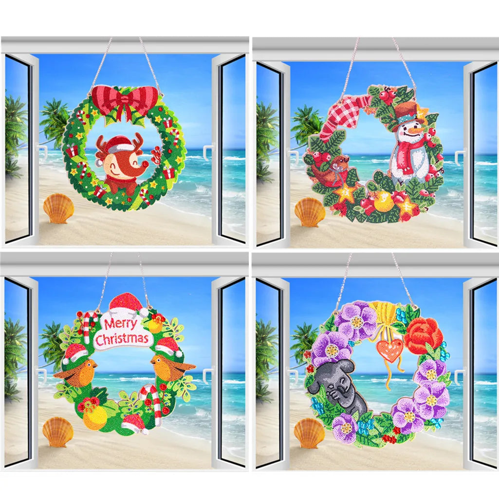 Diamond Painting Wreath Pendants