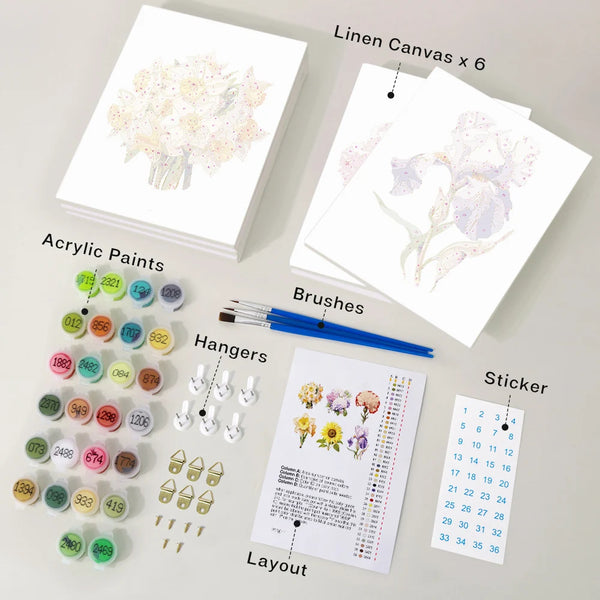 Colorful Flower Mini Paint By Numbers Set