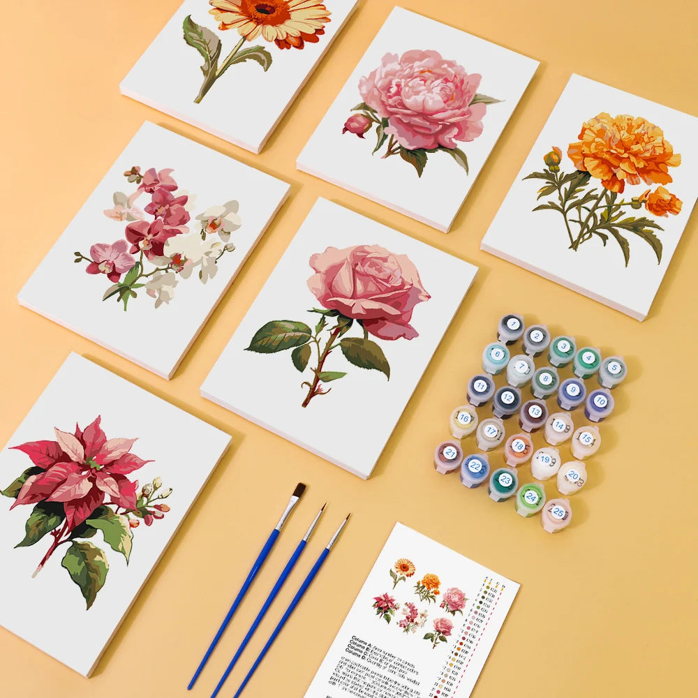 Flower Mini Paint By Numbers Set