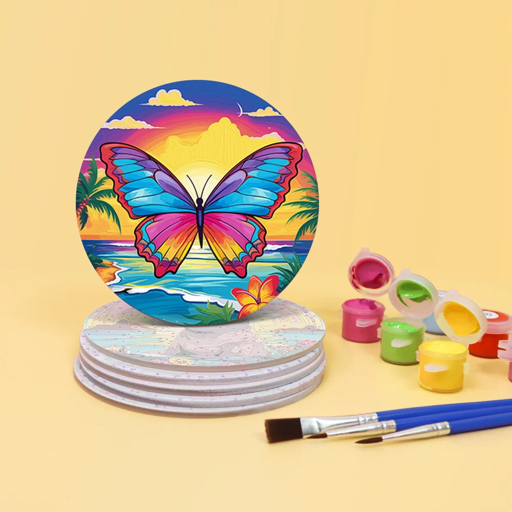 Colorful Animals Paint By Numbers Coaster Set
