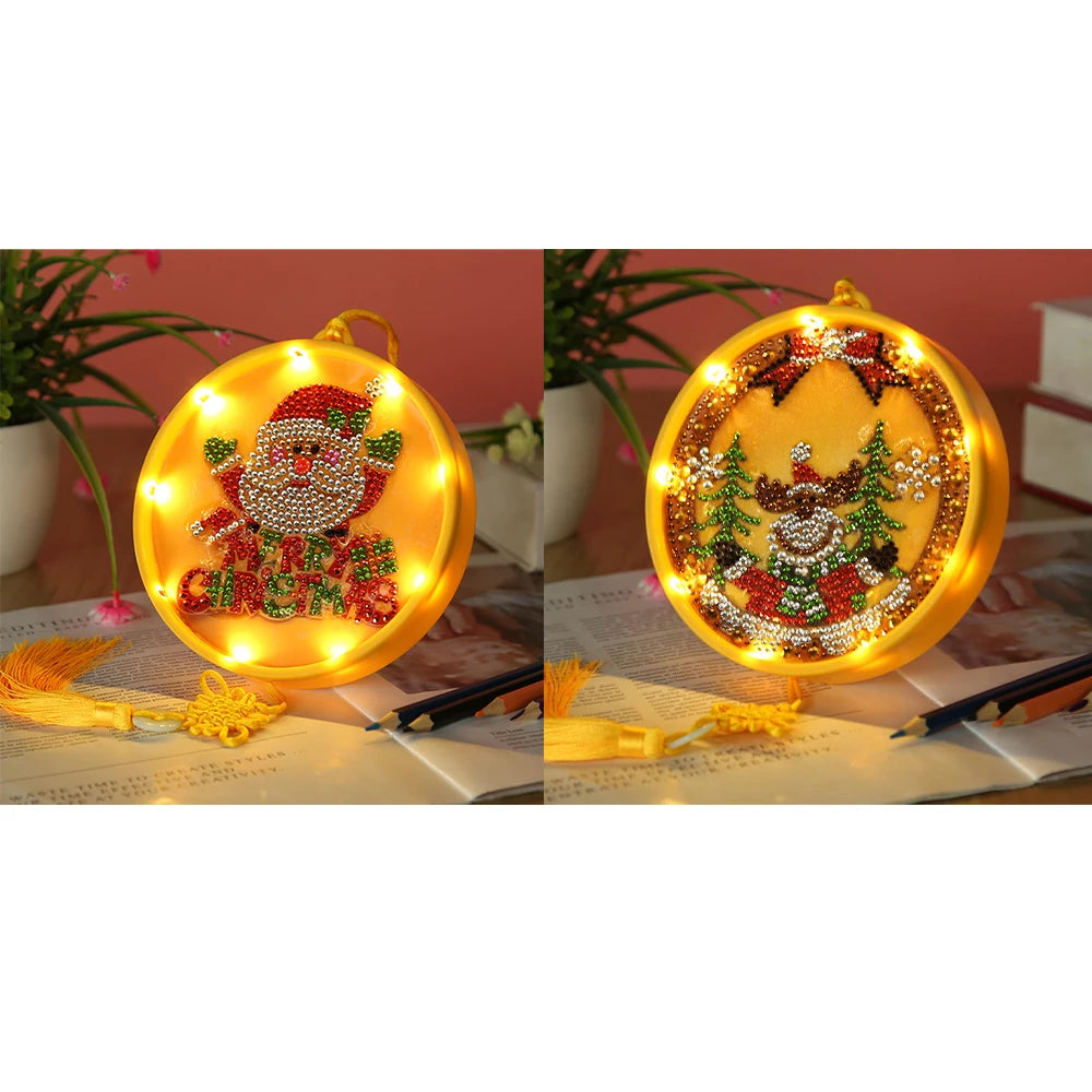 5D Diamond Christmas Hanging Night Light