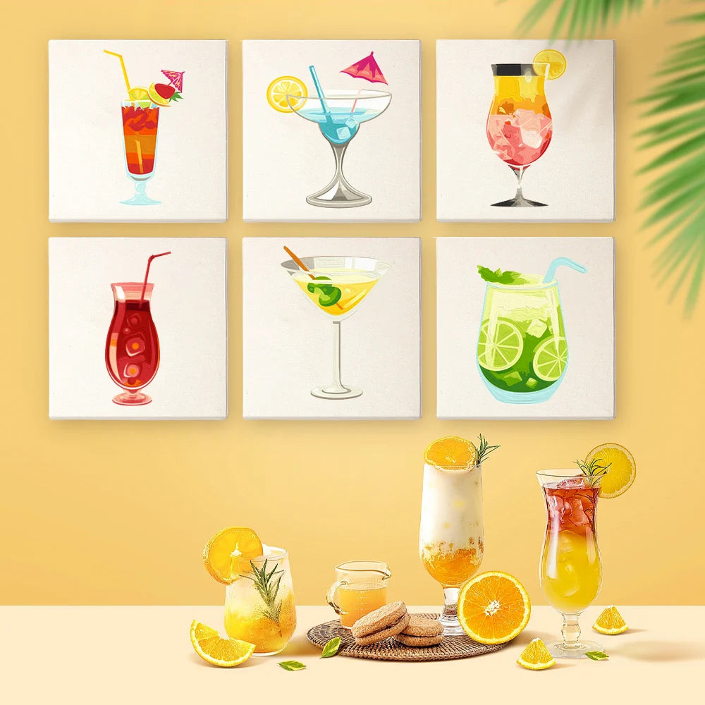 Summer Beverages Mini Paint By Numbers Set