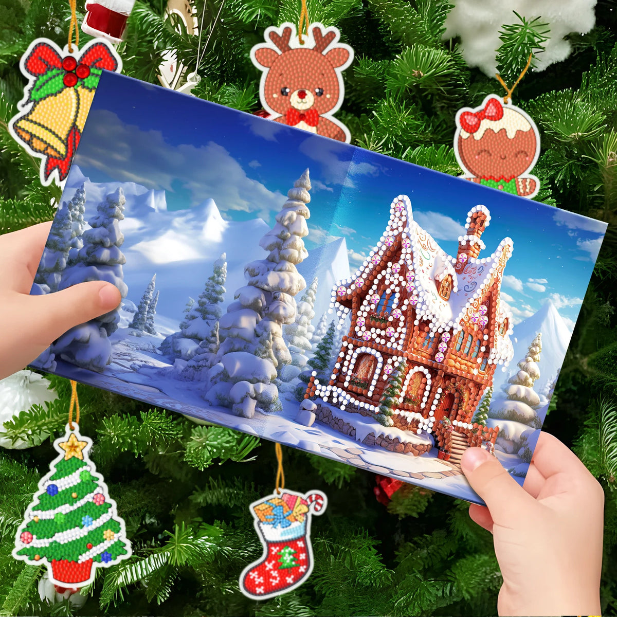 5D Diamond Greeting Cards With Hanging Decorations Set