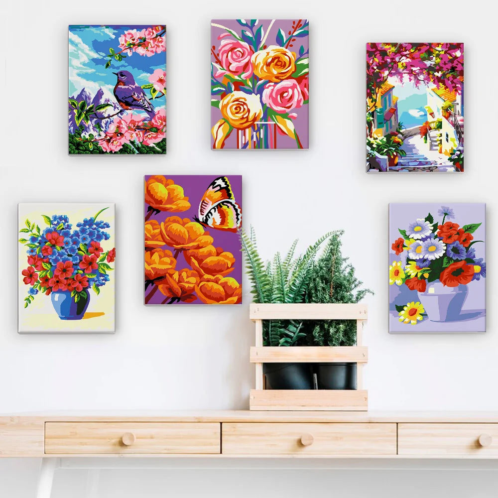 Floral Portrait Mini Paint By Numbers Set