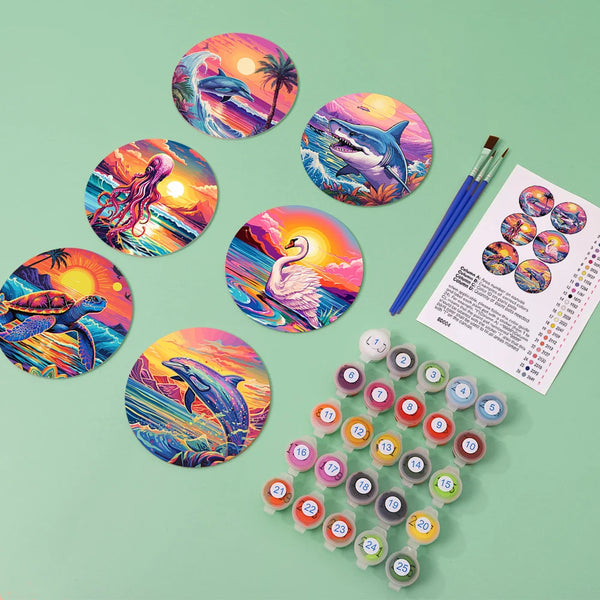 Sea Landscape Paint By Numbers Coaster Set