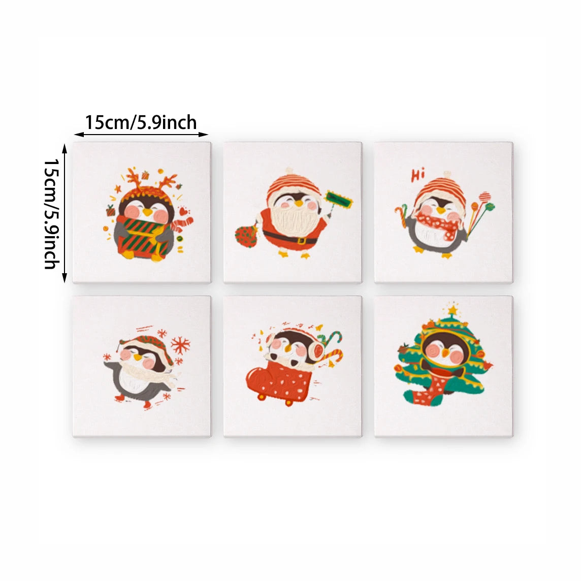 Christmas Penguin Mini Paint By Numbers Set