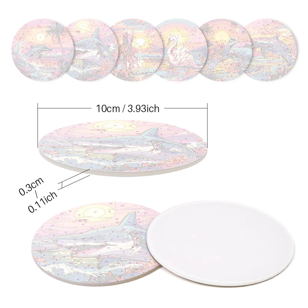 Sea Landscape Paint By Numbers Coaster Set