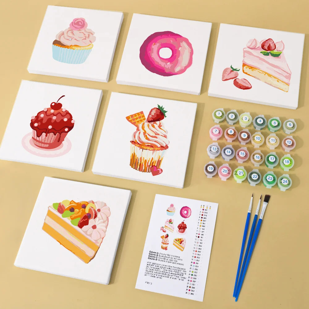 Desserts Mini Paint By Numbers Set