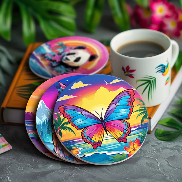 Colorful Animals Paint By Numbers Coaster Set