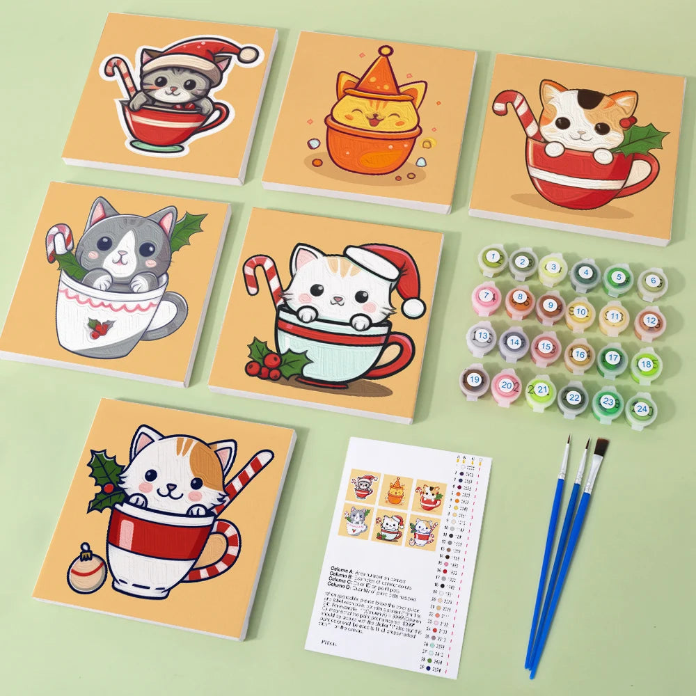 Cute Cat Mini Paint By Numbers Set