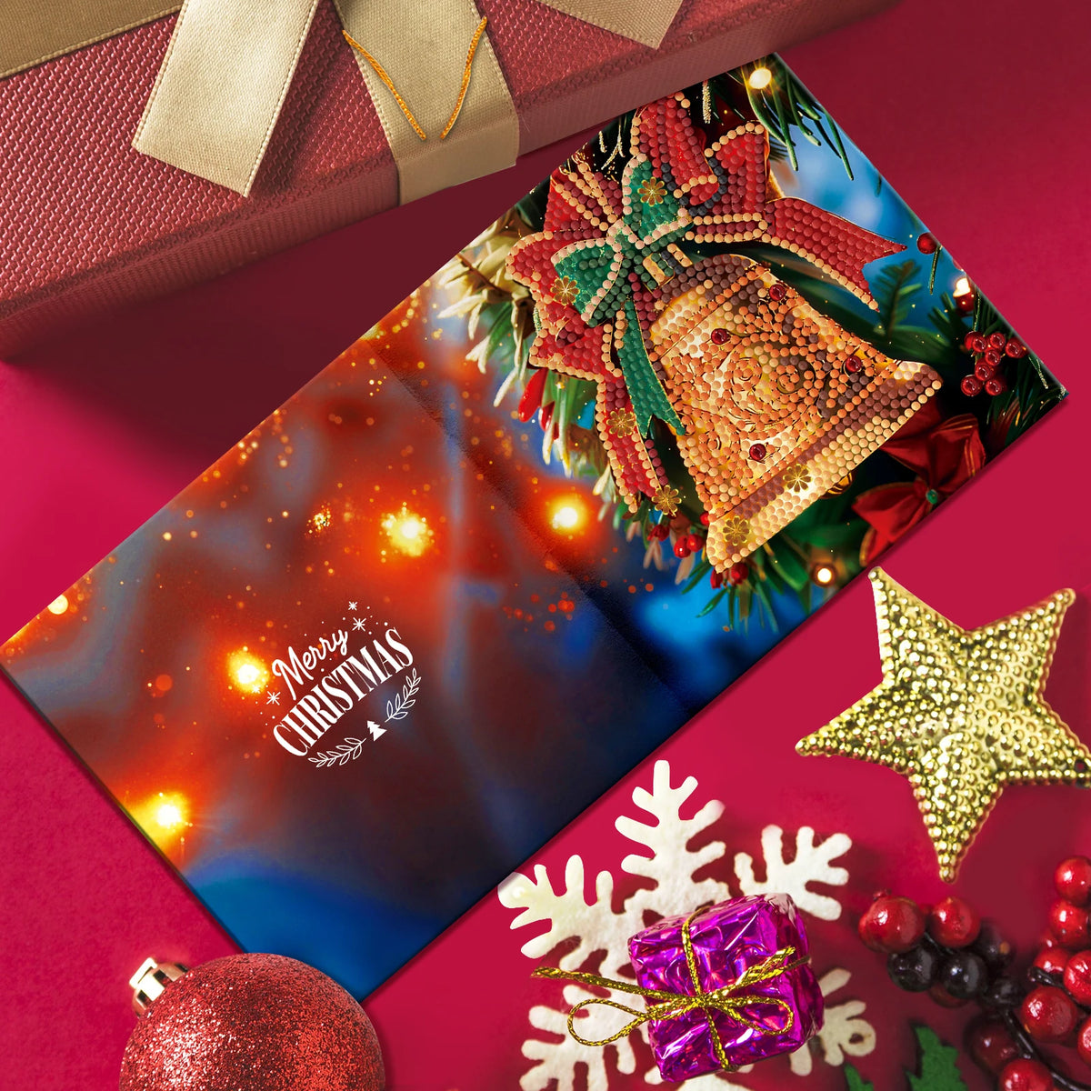 5D Diamond Reindeer Holiday Greeting Cards Set