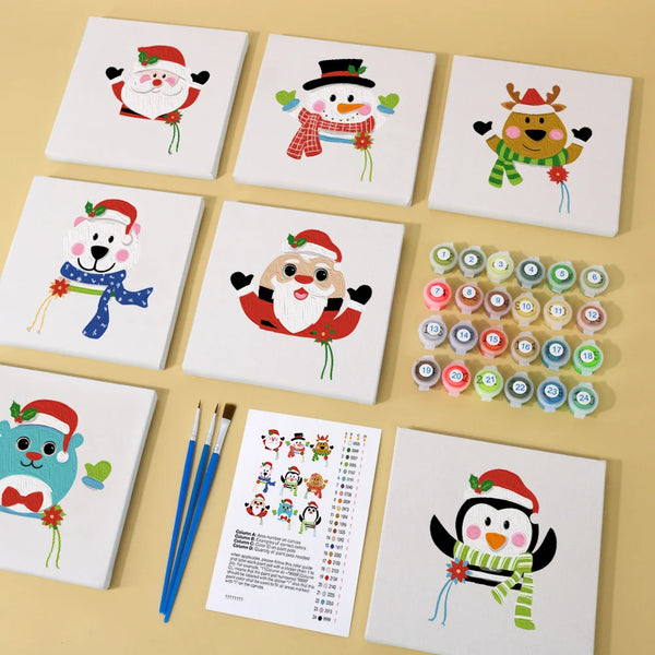 Christmas Animals Mini Paint By Numbers Set