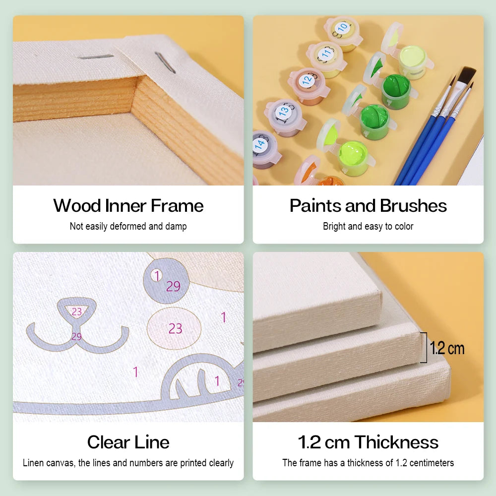 Cute Cat Mini Paint By Numbers Set