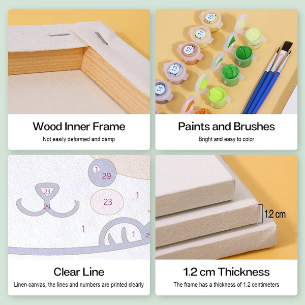 Cute Cat Mini Paint By Numbers Set