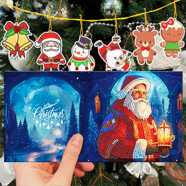 5D Diamond Greeting Cards With Hanging Decorations Set
