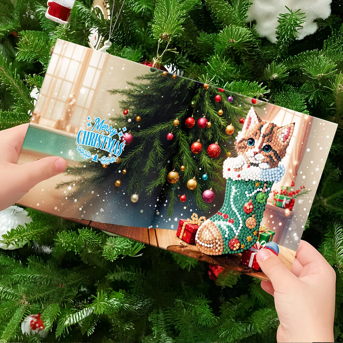 5D Diamond Reindeer Holiday Greeting Cards Set