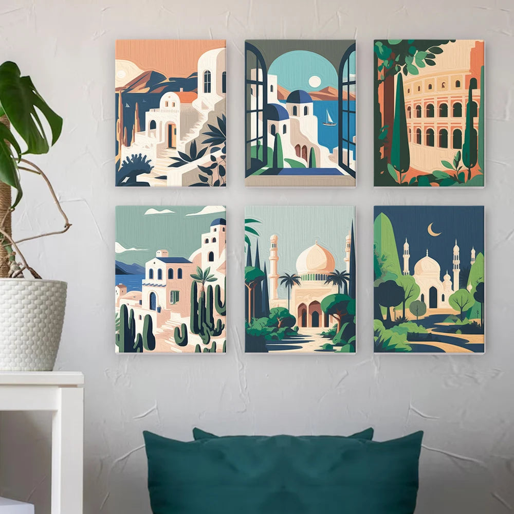 Architectural Landscape Mini Paint By Numbers Set