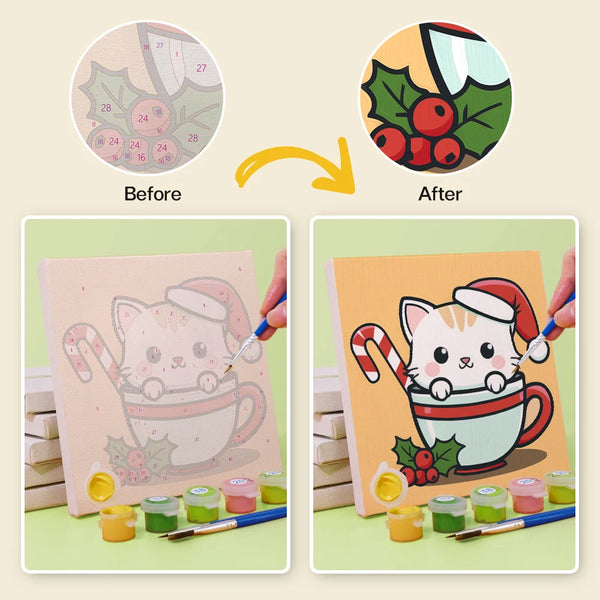 Cute Cat Mini Paint By Numbers Set