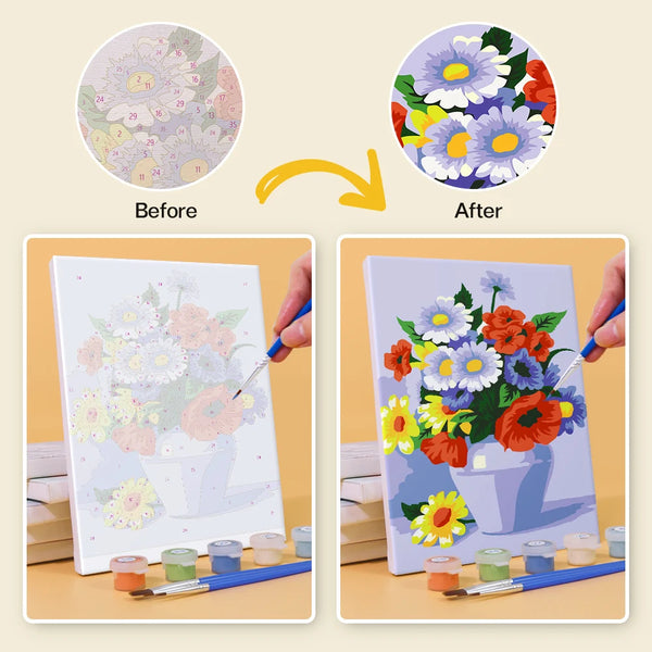 Floral Portrait Mini Paint By Numbers Set