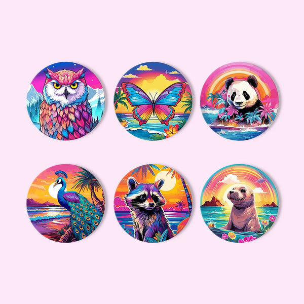 Colorful Animals Paint By Numbers Coaster Set