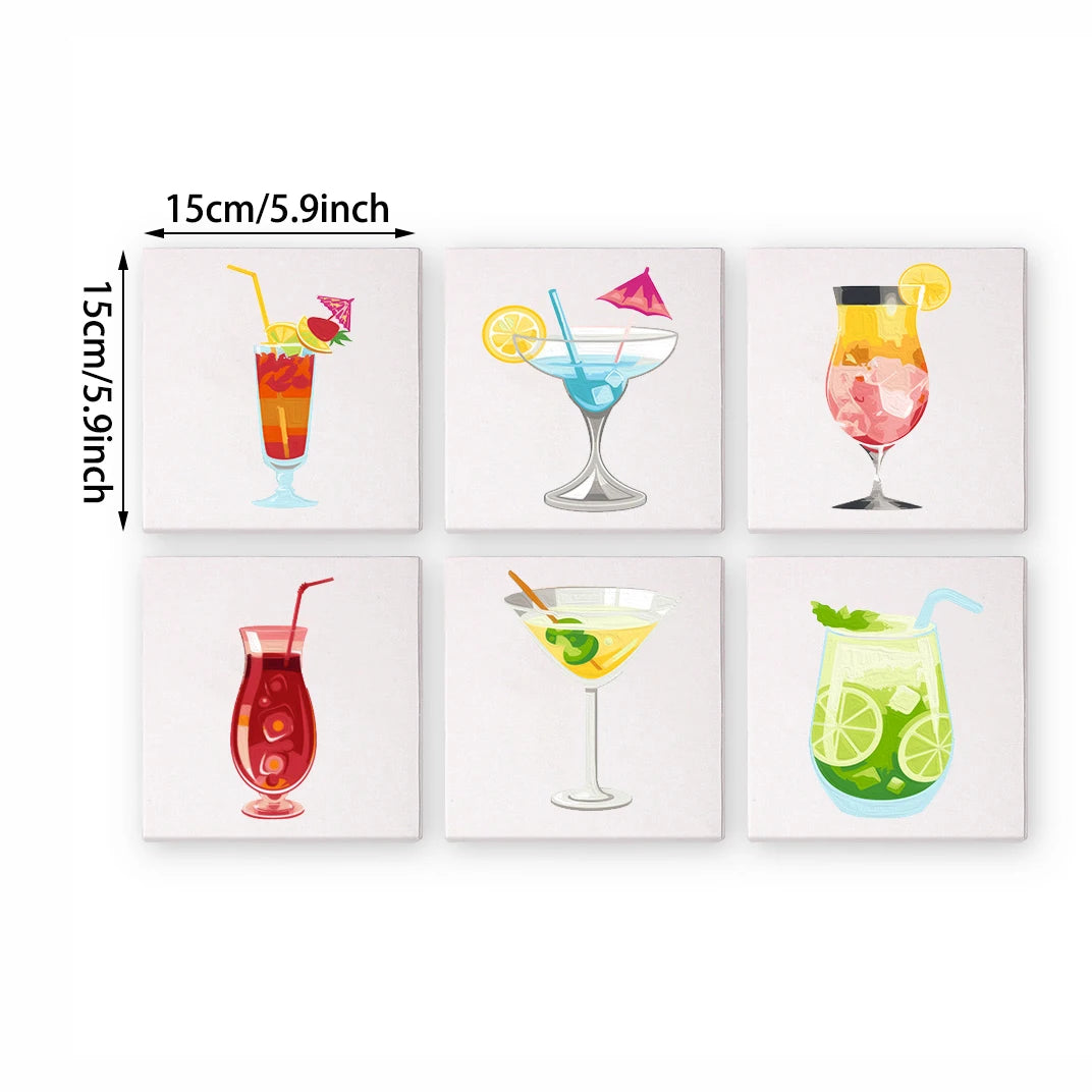 Summer Beverages Mini Paint By Numbers Set