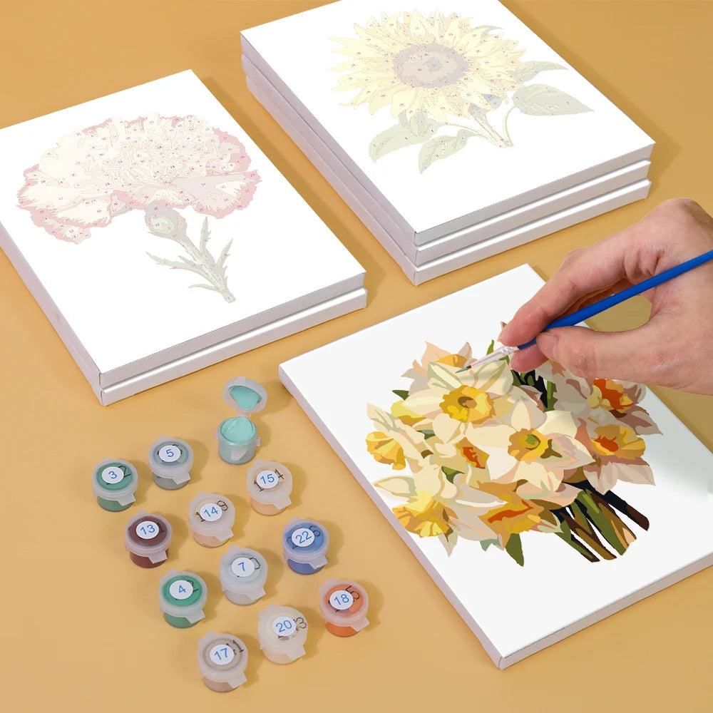 Colorful Flower Mini Paint By Numbers Set