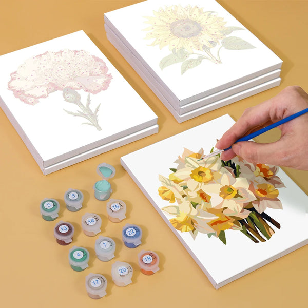 Colorful Flower Mini Paint By Numbers Set